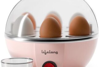 Lifelong Plastic Egg Boiler For 7 Eggs, 350 Watt|3 Boiling Modes Hard, Medium &|Multipurpose One Touch Operation Egg Poacher & Electric Egg Boiler Machine|Automatic & Over Heat Protection (Lleeb09)