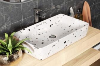 Lifelong Wash Basin for Bathroom – Tabletop Washbasin – Ceramic Glossy Rectangular Countertop Vessel Sink Ideal for Bathroom, Dining Hall & Vanity 61x36x13 cm (White, LLHISB03)