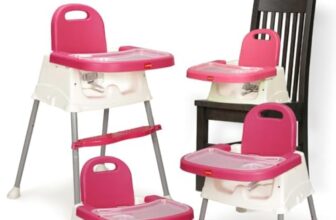 LuvLap 4 in 1 Convertible Baby High Chair with footrest, Convertible to High Chair, Low Chair, &Booster Seat,Certified as per European Standard,essential for baby feeding (Red)