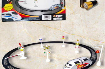 DToys D-Series Toy Train – Battery Operated Round Track Bullet Train for kids.(Silver)