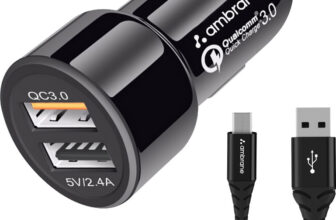Ambrane 27 W Qualcomm Certified Turbo Car Charger(Black, With USB Cable)