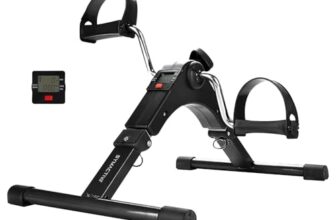 Amazon Brand – Symactive Fitness Mini Cycle Pedal Exerciser | Heavy Material | with Adjustable Resistance Levels and Digital Display | Compact & Portable Design (Black)