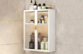 AINEXA MIORAH Bathroom Storage Cabinet | Bathroom Accessories Set, Washroom Organiser Cabinet | 3 Layer, Space Saving Carbon Steel Shelf, White, 50 cm, Pack of 1