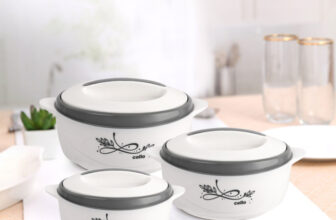 cello Sapphire Grey Pack of 3 Thermoware Casserole Set(500 ml, 1000 ml, 1500 ml)