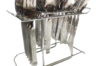 Dynore Stainless Steel 24 Pcs Stylish Cutlery Set for Kitchen with Stand