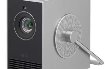 LG CineBeam Q HU710PB 4K UHD Smart Portable Laser Projector (3840×2160), Upto 120″ Screen, 450,000:1 Contrast Ratio, 3-Channel RGB Laser, 360° Handle, Airplay & Screen Share and Auto Adjustment