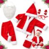 Zest 4 Toyz Cotton Santa Claus Dress For Kids Christmas Costume Dress With Jacket Pant Cap Goggles Beard And Pouch Santa Dress For Boys And Girls – Age 0 To 6 Months Old Toddlers, Red