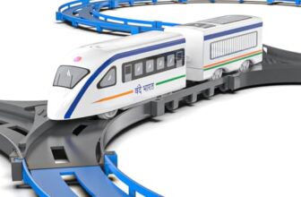 Mirana Vande Bharat Bullet Train Toy Set for Kids – Multiple Railway Track Layout, AAA Battery Operated, Fun Gift for Boys & Girls 1+ Years, Made in India (Basic – 43 pcs)