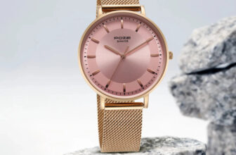 SONATA Poze Pink Dial Rose Gold Strap Analog Watch  – For Women
