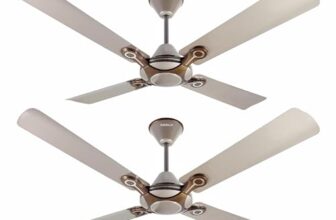 Havells 1200mm Leganza ES 4B Ceiling Fan | Best fan in 4 Blade, Premium Finish Decorative Fan, High Air Delivery | Energy Saving, 100% Pure Copper Motor, 2 Year Warranty | (Pack of 2, Mist Honey)