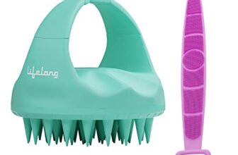 Lifelong Silicone Scalp Massager Shampoo Brush with Body Scrubber | Soft Silicone Hair Scrubber for washing hair, Scalp Brush for Hair Growth & Dandruff Treatment |Wet Dry Hair Massager for All Hair Types of Women(Green, LLM693)