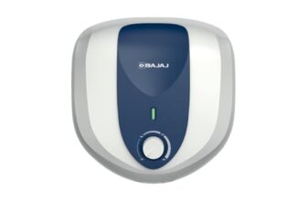 Bajaj Armour Series Pentacle 25L Storage Water Heater For Home|5 Star Rated Geyser For Bathroom|Glass-lined Coating|Non-Stick Heating Element|Suitable For High Rise Building|4-Yr Warranty|White & Blue