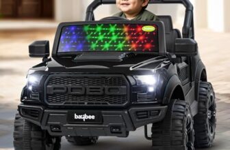 Baybee Bronco Battery Operated Jeep for Kids, Ride on Toy Kid Car with RGB Windshield Light & Music | Electric Jeep Battery Car | Baby Big Cars for Kids to Drive 3 to 8 Years (Bronco Black)