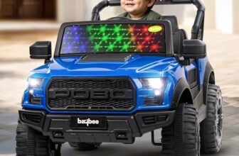 Baybee Bronco Battery Operated Jeep for Kids, Ride on Toy Kid Car with RGB Windshield Light & Music | Electric Jeep Battery Car | Baby Big Cars for Kids to Drive 3 to 8 Years (Bronco Blue)