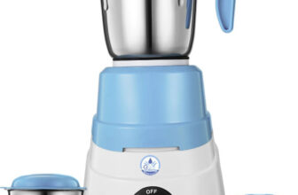 Grand plus Sky Blue 550 W Mixer Grinder(Neo | 3 Jars | White, Sky Blue)