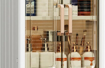 LUXEHOME Wall Mounted Bathroom Shelf Kitchen Cabinet Cosmetics Makeup Storage Organizer Plastic Wall Shelf(Number of Shelves – 4, White)