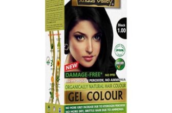 INDUS VALLEY Damage Free Natural Gel Hair Colour for Women | Ammonia & PPD Free Organic Hair Colour with 100% Grey Coverage, Long Lasting Conditioning Hair Color | Black 1.00-220 ml