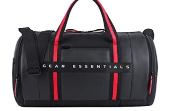 Gear Men/Women Clubsport 26L Medium Faux-Leather Water Resistant Travel Rolling Garment Bag, Duffle Bag/Gym Bag/Sports Duffle / (Black Red), 25 Centimeters, Multicolor