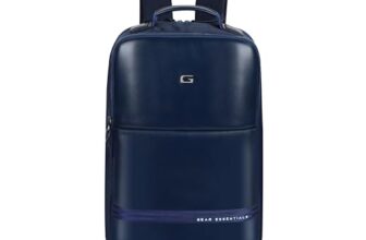 Gear Elevate Faux Leather 20L Water Resistant Anti-Theft 4 Compartment Backpack/Laptop Bag/Office Bag With Raincover For Men/Women (Navy-Mint)