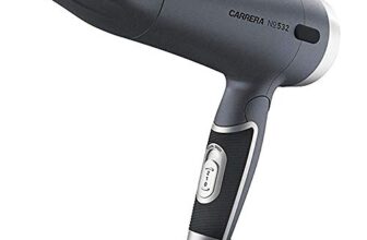 CARRERA 532 Professional Hair Dryers for Men & Women | Hairdryers – Styling Nozzle-Diffuser, Blow Dry, Hot-Cold Air, DC 1600 Watts-Grey