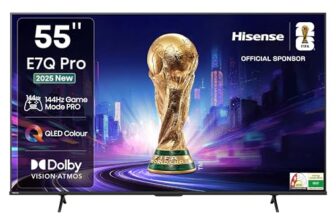 Hisense 139 cm (55 inches) E7Q PRO Series 4K Ultra HD Smart QLED TV 55E7Q PRO (Charcoal Grey)