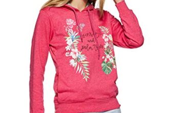 Qube by Fort Collins Women’s Cotton Hooded Neck Sweatshirt (302 SMU_L_Rose_Rose_L)
