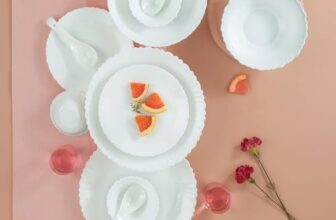 Larah by Borosil Plain White Silk Series Opalware Dinner Set | 35 Pieces for Family of 6 | Microwave & Dishwasher Safe | Bone-Ash Free | Crockery Set for Dining & Gifting | Plates & Bowls | White