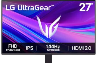 LG 27G411A-B 27-inch Ultragear Full HD (1920 x 1080) IPS Gaming Monitor, 144Hz (O/C), 1ms MBR, NVIDIA G-Sync Compatible, AMD FreeSync, HDR10, HDMI, DisplayPort, Slim Stand, Black