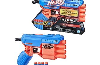 Nerf Alpha Strike Claw Qs-4 Blaster 4 Official Nerf Elite Foam Darts,Multicolor