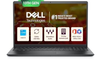 Dell 15, Intel Core i3 13th Gen -1305U, 16GB DDR4, 512GB SSD, FHD, 15.6″/39.6cm, Windows 11, Office H&S 2024, Carbon Grey, 1.66Kg, [Vostro 3530], Intel UHD Graphics, Narrow Border, Thin & Light Laptop