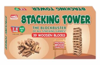 Ankit Toys & Games Wooden Stacking Tower Game – Precision Crafted 39 Blocks for Kids and Adults Family Game Stacking and Balancing Party Develops Motor Skills and Concentration for Ages 6 and Up