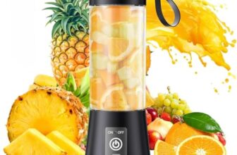 Xapiaxa Portable Juicer Blender 6-Blade, USB Rechargeable Smoothie Maker with Built-In Bottle, Personal Fruit Juice Machine & Protein Shake Mixer for Home, Travel & Gym (Multicolor-2)