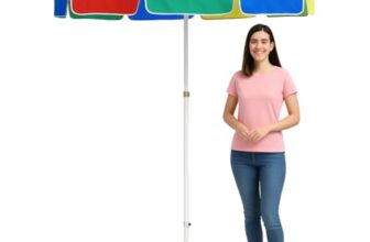 RAINPOPSON 7Ft heavy duty garden umbrella outdoor use Garden umbrella outdoor big size tilt adjustable With Stand AB_4 (Multicolor)