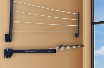 LUXEHOME Steel Wall Cloth Dryer Stand Stainless Steel Foldable Wall Mount Cloth Drying Stand(4 Tier)