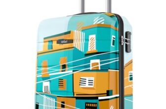 Safari Oasis Trolley Bag Cabin Size, 55 cms Printed Hard Side Travel Bag for Men and Women, 8 Wheel Luggage Suitcase for Travelling