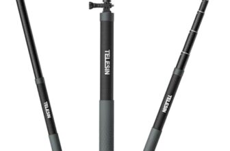 TELESIN G3 Long Selfie Stick Pole (Upgraded 118″/3M), Carbon Fiber Extension Monopod Compatible with GoPro Max Hero 11 10 9 8 7 6 5, Insta360 One RS X2 X3 Go 2, DJI Action 2 3 AKASO
