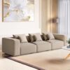 Home Centre 3 Seater Mills Fabric Sofa| Fabric Sofa| (Beige) |Two Year Warranty
