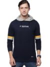 Macroman M-Series Fashion Full Sleeve Sweatshirt Hoodies for Men, 100% Cotton, Dress Blue, Pack of 1