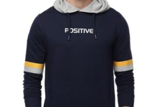 Macroman M-Series Fashion Full Sleeve Sweatshirt Hoodies for Men, 100% Cotton, Dress Blue, Pack of 1