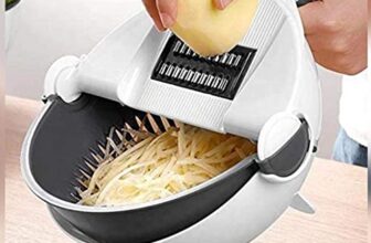 LAWAHOM Multifunction Vegetable Cutter 7 in 1 Adjustable Cutter with Drain Wet Basket Kitchen Shredder Chopper and 7 Different Cutter Kitchen Tool (Pack of 1)