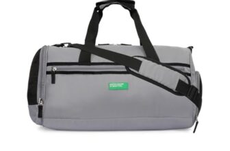 United Colors of Benetton Cleo 31L Duffle Bag – Grey | Water-Resistant | Gym Bag with Dedicated Shoe Pocket | Multiple Carrying Options & 1-Year Warranty