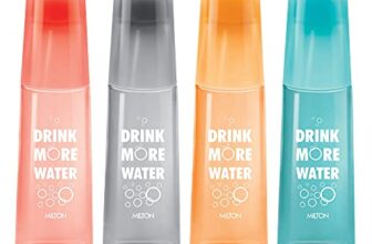 MILTON KIP SIP, Pack of 4 Water Bottles with Drinking Glass Lid, 1 Litre each, Reusable Plastic Fridge Bottle Set, BPA Free and Leak Proof Bottles for Travel, Work, Assorted