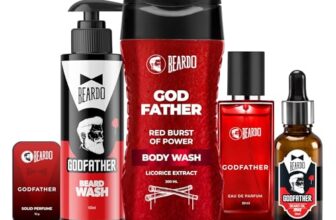 Beardo GodFather Body Wash 200ml, Solid Perfume 10g, Perfume 50ml, Beard Wash 100ml & Beard Oil 30ml | 5-Piece Grooming Set for Men, Ultimate Clean & Fragrance Combo
