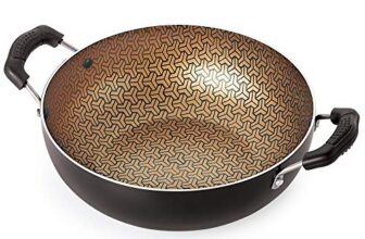 Nirlon Majesty Dishwasher Safe Aluminum Non Stick Deep Kadhai 22cm-2.25 Liter (Non Induction Base)