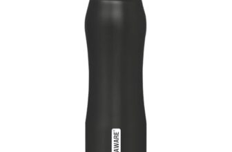 SignoraWare Oxy Coloured Stainless Steel Bottle | Airtight & Leakproof | Durable & Rust-Resistant | Easy to Carry & Clean | Ideal for Office, School, Gym, Travel & Outdoor Use (1 Ltr | Black)