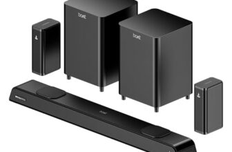 Boat Aavante 5.2.4 Prime 6250DA (2025 Launch), Dolby Atmos, 625W, 5.2.4CH(Dual Subwoofers & Wireless Satellites),Multi Connectivity, Bluetooth Sound bar, Home Theatre Soundbar Speaker (Premium Black)