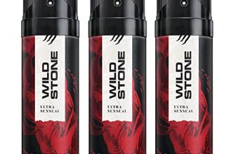 Wild Stone Ultra Sensual Deodorants for Men, Long Lasting Intense Fragrance, Pack of 3 (150ml each),Spray
