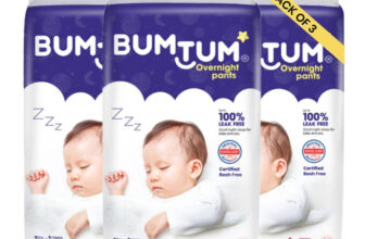 BUMTUM Baby Overnight Diaper Pants, Chamomile Microbial Layer Protection – L(108 Pieces)