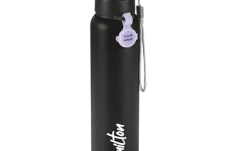 MILTON Sipstar 1000 Stainless Steel Sipper Water Bottle 875 ml, Single Walled, ISI Certified I Leak Proof Lid, Rust Proof I For School, Office, Gym I Black