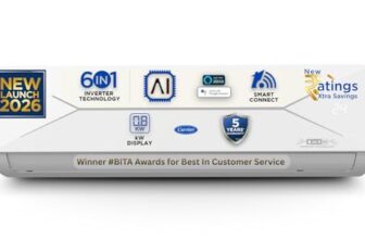 Carrier 2 Ton 3 Star Wi-Fi Smart Flexicool Inverter Split AC (Copper, Convertible 6-in-1 with Wi-Fi with Geo-Fencing,Smart Energy Display, 2026 Model, ESTER EDGE Gxi WiFi-CAI24EE3R36W0, White)